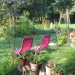 Vue sue le jardin des Gourmandises Bio